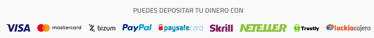 Opciones para depósitos y retiros disponibles
